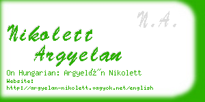 nikolett argyelan business card